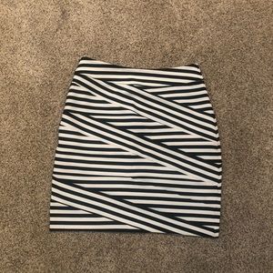 Express Black and White Stripe Skirt Size 4